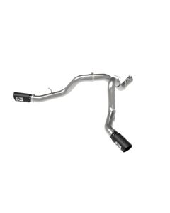 aFe Large Bore-HD 4in 409SS DPF-Back Exhaust System w/Black Tip 20 GM Diesel Trucks V8-6.6L (td) L5P - 49-44126-B