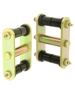 RockJock 76-86 CJ HD Leaf Spring Shackles Rear w/ Urethane Bushings HD Greasable Bolts Pair - CE-9034