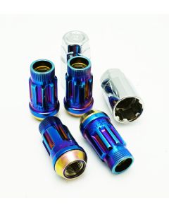 Wheel Mate Muteki SR45R Lug Nut Kit Lock Set 12x1.50 45mm - Burned Blue Neon - 34938UN