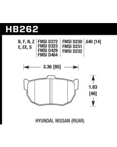 Hawk 89-97 Nissan 240SX HT-10 Race Rear Brake Pads - HB262S.540