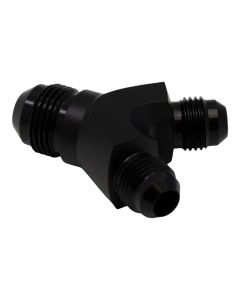 DeatschWerks 6AN Male Flare to 6AN Male Flare to 8AN Male Flare Y Fitting - Anodized Matte Black - 6-02-0702-B