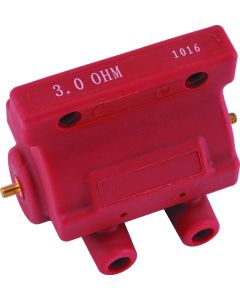 Twin Power 85-03 Big Twin and XL Ignition Coil Red Replaces H-D 31614-83A 3 Ohm Original Style - 210070