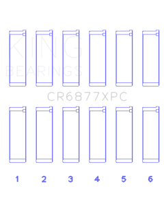 King Engine Bearings BMW S54B32 3.2L Coated Performance Rod Bearing Set of 6 (Size .026) - CR6877XPC.026