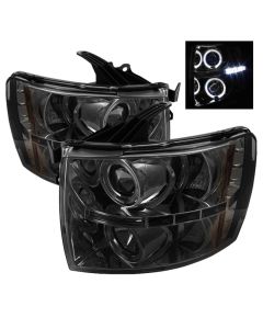 Spyder Chevy Silverado 1500 07-13 Projector Headlights LED Halo LED Smke PRO-YD-CS07-HL-SM - 5009517