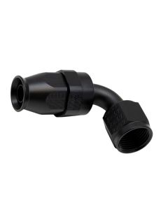 DeatschWerks 8AN Female Swivel 90-Degree Hose End PTFE (Incl 1 Olive Insert) - Anodized Matte Black - 6-02-0856-B