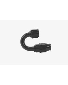 Aeromotive PTFE Hose End - AN-08 - 180 Deg - Black Anodized - 15363