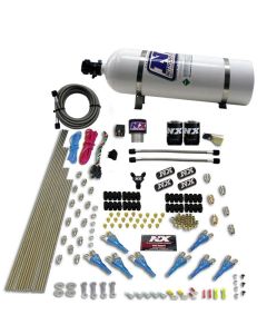 Nitrous Express Pro-Shk/Gas (200-600HP) 2 Fuel 1 Supershark Solenoid Nitrous Kit w/15lb Bottle - 90206-15