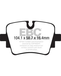 EBC 13+ Jaguar F-Type (Cast Iron Rotors Only) 3.0 Supercharged (340) Yellowstuff Rear Brake Pads - DP42190R
