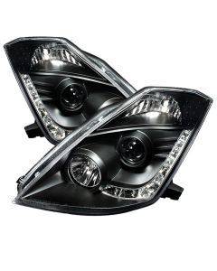 Spyder Nissan 350Z 03-05 Projector Headlights Xenon DRL Blk High H1 Lw D2R PRO-YD-N350Z02-HID-DRL-BK - 5032225