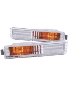 ANZO 1990-1991 Honda Accord Euro Parking Lights Chrome w/ Amber Reflector - 511006