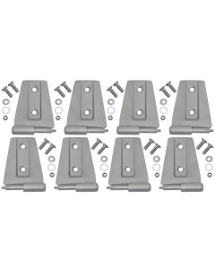 Kentrol 07-18 Jeep Wrangler JK Door Hinge Set 8 Pieces 4 Door Bare Grey - 40576