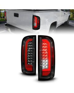 ANZO 15-21 GMC Canyon Full LED Taillights w/ Red Lightbar Black Housing/Clear Lens - 311434