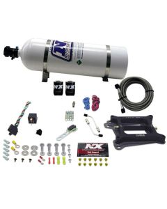 Nitrous Express 4150 4-BBL/Alcohol Nitrous Kit (50-300HP) w/15lb Bottle - 30045-15