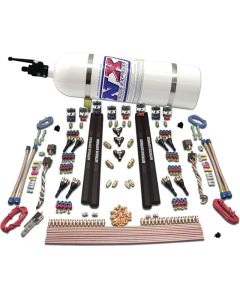 Nitrous Express SX2 Dual Stage/Alcohol - 8 Solenoid Nitrous Kit (200-1200HP) w/15lb Bottle - 90095-15