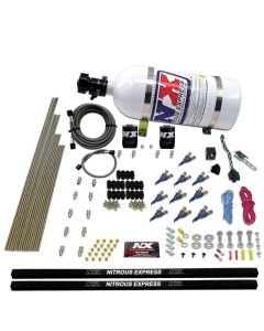 Nitrous Express 10 Cyl Piranha Nozzle Direct Port Nitrous Kit (250-500HP) w/10lb Bottle - 81000EFI-10