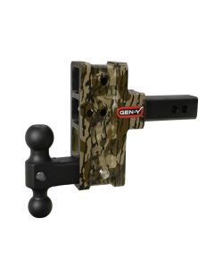 Gen-Y Mega Duty 2in Shank 5in Offset Drop 1.5K TW 10K Hitch w/GH-031 Dual-Ball - Mossy Oak - GH-414-MO