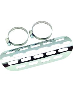 Bikers Choice Chrome Perforated Heat Shield Fits 1 3/4 & 2 Inch Pipe Custom - 150861