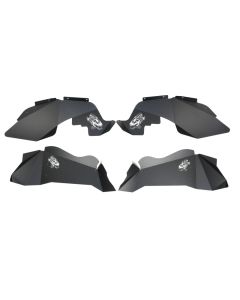 Fishbone Offroad 07-18 Jeep Wrangler JK Logo Aluminum Inner Fenders - Black Powdercoat - FB33073