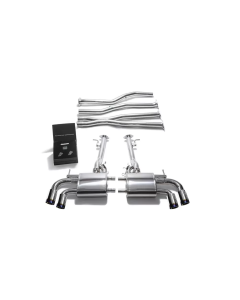 ARMYTRIX Stainless Steel Valvetronic Exhaust System Quad Blue Coated Tips Lexus LC500 5.0L V8 2017+- ARMY-AT-LXLC5-QS11B