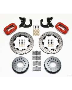 Wilwood Forged Dynalite P/S Rear Kit Drilled Red Ford 8.8 w/2.5in Offset-5 Lug - 140-3018-DR