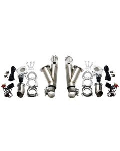 Granatelli 2.5in Aluminized Mild Steel Electronic Dual Exhaust Cutout System w/Slip Fit & Band Clamp - 302525K