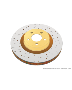 DBA 97-04 Corvette C5/C6 Front Drilled & Slotted 4000 Series Rotor (w/ Black Hub) - DBA42994BLKXS