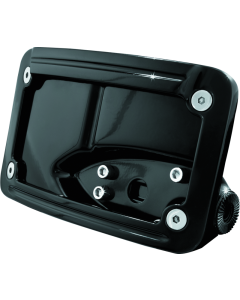 Kuryakyn Curved Horizontal Mount Side License Plate Holder Gloss Black - 3125