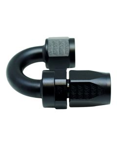 DeatschWerks 8AN Female Swivel 180-Degree Hose End CPE - Anodized Matte Black - 6-02-0808-B