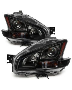 xTune 09-14 Nissan Maxima Halogen ONLY (No HID) OEM Style Headlights - Black HD-JH-NM09-AM-BK - 9035494
