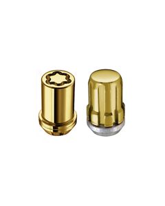 McGard SplineDrive Tuner 5 Lug Install Kit w/Locks & Tool (Cone) M12X1.25 / 13/16 Hex - Gold - 65554GD