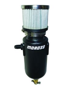 Moroso Breather Tank/Catch Can -6An Male Inlet - Black Polyethylene - 85406