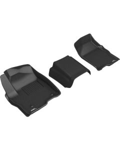 3D MAXpider 19-21 GMC Sierra Silverado Double/Crew Bench Seat Kagu 1st Row Floormats - Black - L1GM02411509