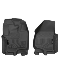 Husky Liners 12-15 Ford Super Duty Crew & Extended Cab WeatherBeater Front Row Black Floor Liners - 18701