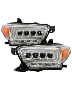 Spyder 16-20 Toyota Tacoma Halogen Model Only High-Power LED Headlights - Chrome PRO-YD-TT16HALAP-C - 5088369