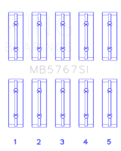 King Engine Bearings Nissan Hr15/16DE (Size +0.25mm) Main Bearing Set - MB5767SI0.25