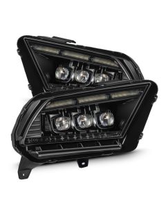 AlphaRex 13-14 Ford Mustang NOVA LED Proj Headlights Alpha-Blk w/Actv Light & Seq.Sig / SB DRL - 880488