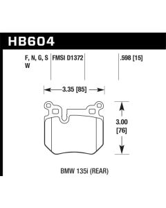 Hawk 08-13 BMW 135i 3.0L Base Rear ER-1 Brake Pads - HB604D.598