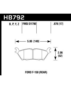 Hawk 15-20 Ford F-150 Rear DTC-60 Brake Pads - HB792G.676