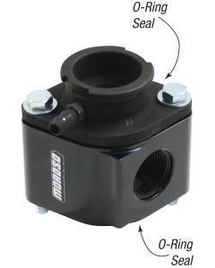Moroso Filler Neck Manifold Housing -16An Female Port & Neck - Aluminum - 63424