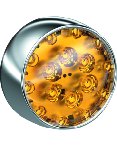 Kuryakyn LED Front Turn Signal Conversion Bullet Style Chrome Bezel Amber Lens - 5442