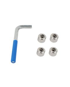 Kentrol 97-06 Jeep OEM Anti-Theft Door Nuts Wrangler TJ - Polished Silver - 30711
