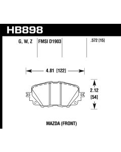 Hawk 17-19 Fiat 124 Spider Performance Ceramic Front Brake Pads - HB898Z.572
