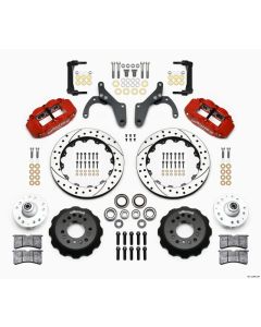 Wilwood Narrow Superlite 6R Front Hub Kit 12.88in Drill Red 59-64 Chevy Impala / 63-64 Corvette - 140-12460-DR