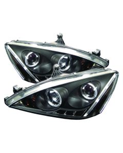 Spyder Honda Accord 03-07 Projector Headlights LED Halo Amber Reflctr LED Blk PRO-YD-HA03-AM-BK - 5010636