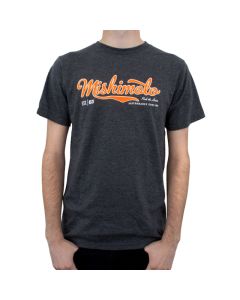 Mishimoto Mens Athletic Script Gray T-Shirt - Large - MMAPL-SCRIPT-GYL