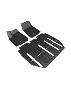 3D Maxpider 17-21 Tesla Model X Folding 7-Seat Elitect 1st 2nd 3rd Row - Floor Mat Set (Black) - E1TL00501809