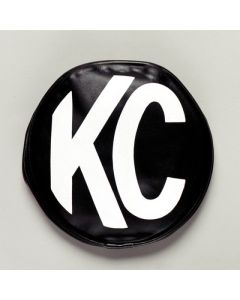 KC HiLiTES 6in. Round Soft Cover (Pair) - Black w/White KC Logo - 5100