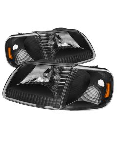 Xtune Ford F150 97-03 / Expedition 97-02 Crystal Headlights w/Corner Black HD-JH-FF15097-SET-AM-BK - 5070319