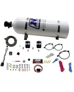 Nitrous Express Universal Fly By Wire Single Nozzle Nitrous Kit w/15lb Bottle (Incl TPS Switch) - 20919-15