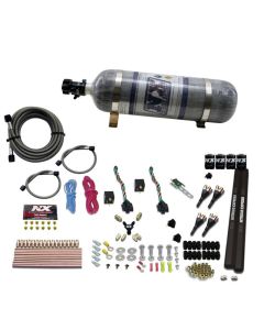 Nitrous Express 4 Cyl SX2 Nozzle Nitrous Kit (100-300HP x 2) w/Composite Bottle - 90094-12